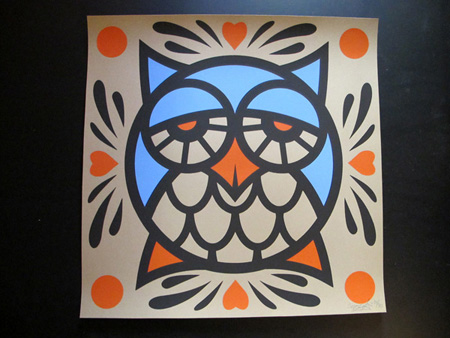 evoker owl print blue