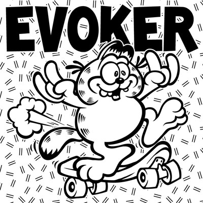 evoker garfield sticker skateboard